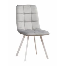 Стул LUCAS велюр серый, каркас квадрат белый | Интернет магазин мебели и декора LifeDekor