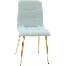 Стул LUCAS экокожа светло-серый, каркас круглый золото | Интернет магазин мебели и декора LifeDekor