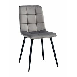 Стул CHILE велюр серый, каркас черный | Интернет магазин мебели и декора LifeDekor
