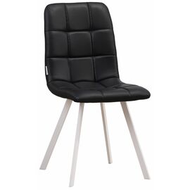 Стул LUCAS экокожа черный, каркас квадрат белый | Интернет магазин мебели и декора LifeDekor