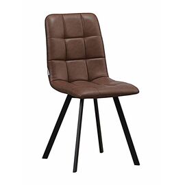 Стул LUCAS экокожа коричневый, каркас квадрат черный | Интернет магазин мебели и декора LifeDekor
