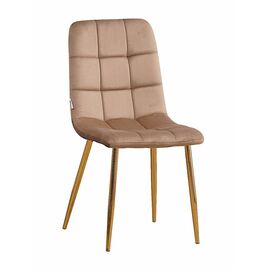 Стул LUCAS велюр карамель, каркас круглый золотой | Интернет магазин мебели и декора LifeDekor