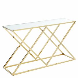 Консольный столик LIVIA зеркальное стекло,  135*35, каркас золото | Интернет магазин мебели и декора LifeDekor