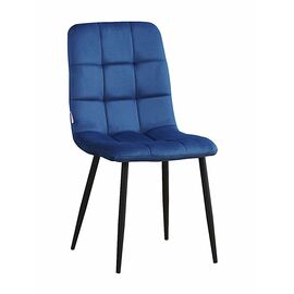 Стул LUCAS велюр сапфир, каркас круглый черный | Интернет магазин мебели и декора LifeDekor