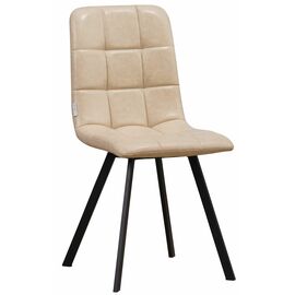Стул LUCAS экокожа бежеый, каркас квадрат черный | Интернет магазин мебели и декора LifeDekor