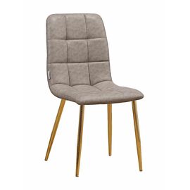 Стул LUCAS экокожа кэмел, каркас круглый золото | Интернет магазин мебели и декора LifeDekor