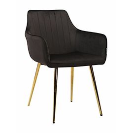 Стул GRATTA велюр черный, каркас золото | Интернет магазин мебели и декора LifeDekor