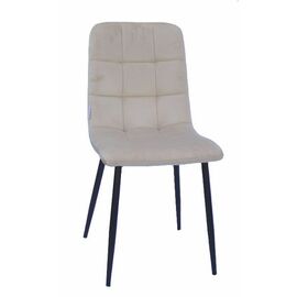 Стул LUCAS велюр пудрово-розовый, каркас круглый черный | Интернет магазин мебели и декора LifeDekor