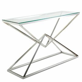 Консольный столик SABINE прозрачное стекло 120*40*78, каркас хром | Интернет магазин мебели и декора LifeDekor