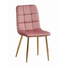 Стул LUCAS велюр пудрово-розовый, каркас круглый золотой | Интернет магазин мебели и декора LifeDekor