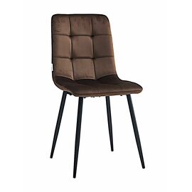 Стул CHILE велюр шоколад, каркас черный | Интернет магазин мебели и декора LifeDekor