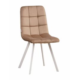 Стул LUCAS велюр карамель, каркас квадрат белый | Интернет магазин мебели и декора LifeDekor