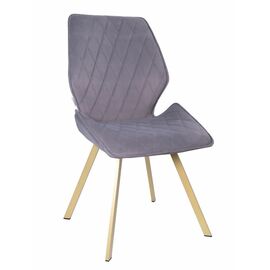 Стул OSTIN 360 велюр серый, каркас квадрат шампань | Интернет магазин мебели и декора LifeDekor