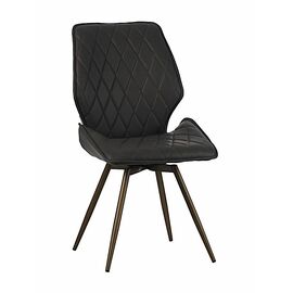 Стул OSTIN 360 экокожа антрацит, каркас круглый бронза | Интернет магазин мебели и декора LifeDekor