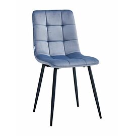 Стул CHILE велюр серо-голубой, каркас черный | Интернет магазин мебели и декора LifeDekor
