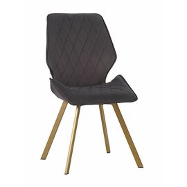 Стул OSTIN 360 велюр графит, каркас квадрат шампань | Интернет магазин мебели и декора LifeDekor