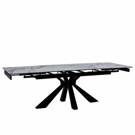 Стол керамический siena Bentley white 160-240*90, каркас черный | Интернет магазин мебели и декора LifeDekor