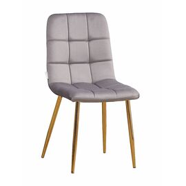 Стул LUCAS велюр темно-серый, каркас круглый золотой | Интернет магазин мебели и декора LifeDekor