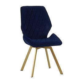 Стул OSTIN 360 велюр синий, каркас квадрат шампань | Интернет магазин мебели и декора LifeDekor