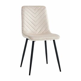 Стул BIANCA велюр бежевый, каркас черный | Интернет магазин мебели и декора LifeDekor