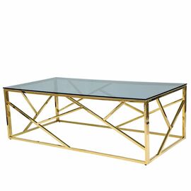 Столик журнальный ELSA тонированное стекло 120*60*40, каркас золото | Интернет магазин мебели и декора LifeDekor