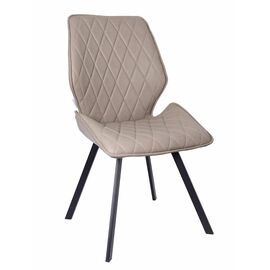 Стул OSTIN экокожа бежевый, каркас квадрат черный | Интернет магазин мебели и декора LifeDekor