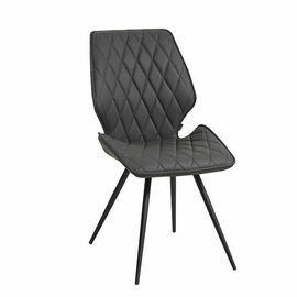 Стул OSTIN велюр ьемно-серый, каркас круглый черный | Интернет магазин мебели и декора LifeDekor