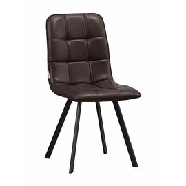 Стул LUCAS экокожа темно-коричневый, каркас квадрат черный | Интернет магазин мебели и декора LifeDekor