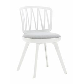 Стул пластиковый VIOLA белый с серой подушкой | Интернет магазин мебели и декора LifeDekor