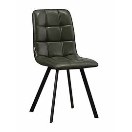 Стул LUCAS экокожа зеленый, каркас квадрат черный | Интернет магазин мебели и декора LifeDekor