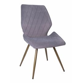 Стул OSTIN 360 велюр серый, каркас круглый бронза | Интернет магазин мебели и декора LifeDekor