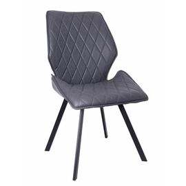 Стул OSTIN экокожа антрацит, каркас квадрат черный | Интернет магазин мебели и декора LifeDekor