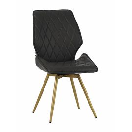 Стул OSTIN 180 экокожа антрацит, каркас круглый шампань | Интернет магазин мебели и декора LifeDekor