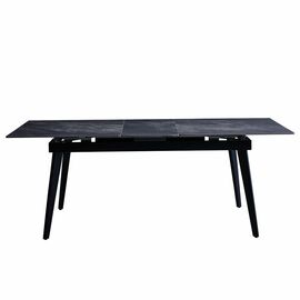 Стол керамический SEVILLE Rebecca grey 160-200*90, каркас черный | Интернет магазин мебели и декора LifeDekor