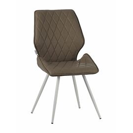 Стул OSTIN экокожа кремовый, каркас круглый белый | Интернет магазин мебели и декора LifeDekor