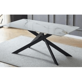 Стол керамический MERLIN Lauren black gold 200*80*76, каркас черный | Интернет магазин мебели и декора LifeDekor