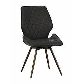 Стул OSTIN 180 экокожа серый, каркас круглый бронза | Интернет магазин мебели и декора LifeDekor