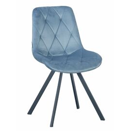 Стул GUSTAF 360 велюр синий камень, каркас черный | Интернет магазин мебели и декора LifeDekor