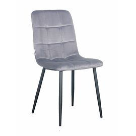 Стул LUCAS велюр темно-серый, каркас круглый черный | Интернет магазин мебели и декора LifeDekor