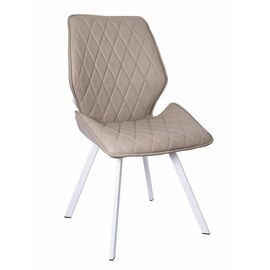 Стул OSTIN экокожа бежевый, каркас квадрат белый | Интернет магазин мебели и декора LifeDekor