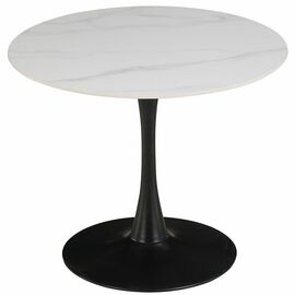 Стол керамический ARIEL-1K SQT-1K серый D90, каркас черный | Интернет магазин мебели и декора LifeDekor