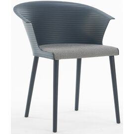 Стул пластиковый MALTA серый с подушкой гусиные лапки | Интернет магазин мебели и декора LifeDekor