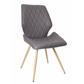 Стул OSTIN 360 экокожа серый, каркас круглый шампань | Интернет магазин мебели и декора LifeDekor