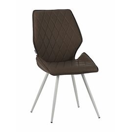 Стул OSTIN экокожа темно-бежевый, каркас круглый белый | Интернет магазин мебели и декора LifeDekor