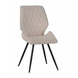 Стул OSTIN велюр ванильный, каркас круглый черный | Интернет магазин мебели и декора LifeDekor