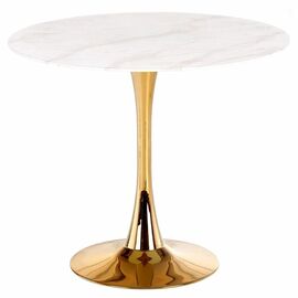 Стол керамический ARIEL-1KG SQT-1KG белый D90, каркас золото | Интернет магазин мебели и декора LifeDekor
