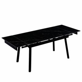 Стол керамический TORONTO Shashi black 140-200/90*76, каркас черный | Интернет магазин мебели и декора LifeDekor