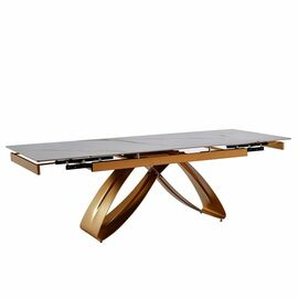 Стол керамический KENIA Kass gold 160-240/90*76, каркас шампань | Интернет магазин мебели и декора LifeDekor