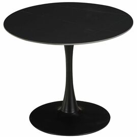 Стол керамический ARIEL-1K SQT-1K черный D90, каркас черный | Интернет магазин мебели и декора LifeDekor