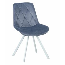 Стул GUSTAF 360 велюр серо-голубой, каркас белый | Интернет магазин мебели и декора LifeDekor